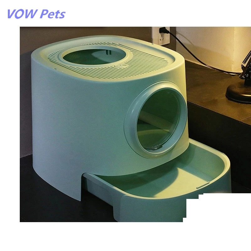 

Cat Sand Basin Full Head The Semi-closed Drawer Type Super Large Spill Prevention Cat Cat Toilet Articles VOW Pets 2021 New