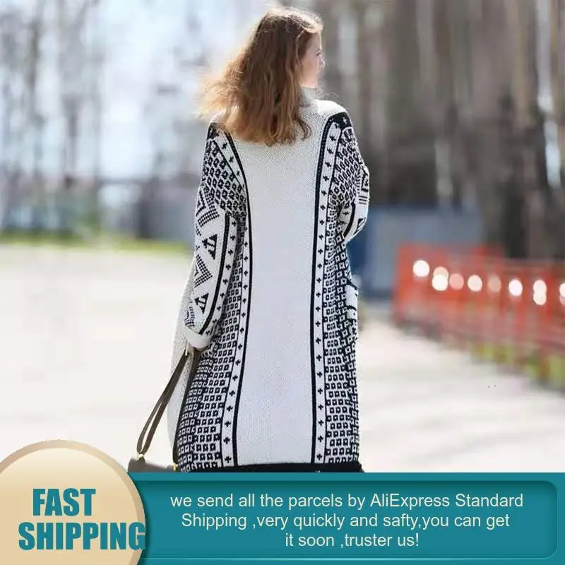 Длинное шерстяное пальто с кисточками размера плюс кардиган Mujer тонкое теплое