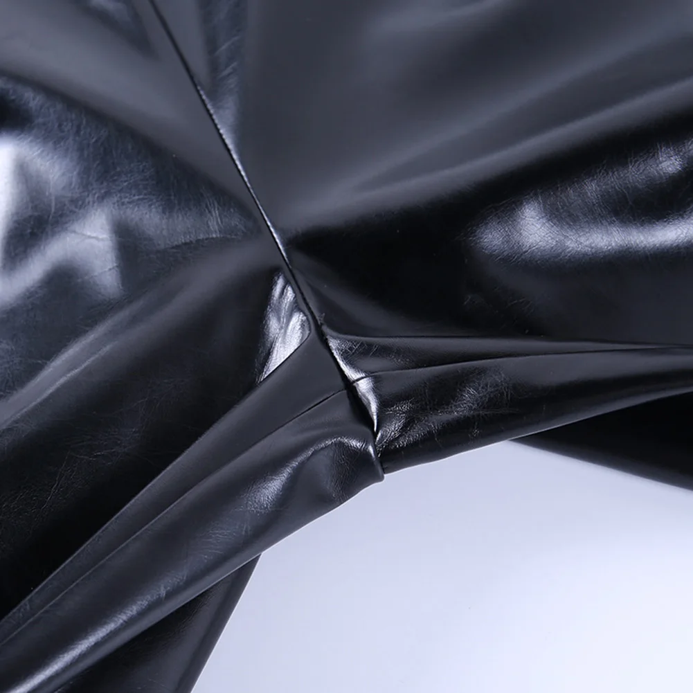 

Split Big Flared Leather Pants Women's Niche Temperament Casual Straight Type Mid Waist Hundreds of Flared Pants