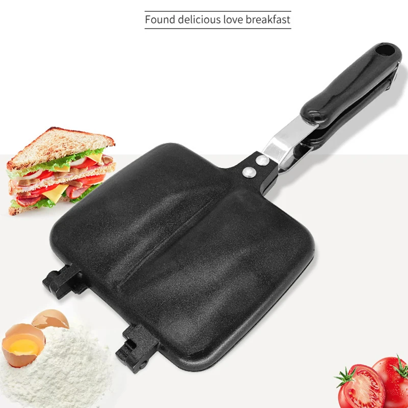 Murah Gas Tidak Lengket Pembuat Sandwich Besi Roti Panggang Mesin Sarapan Wafel Pancake Kue Barbekyu Oven Cetakan Panggangan Wajan