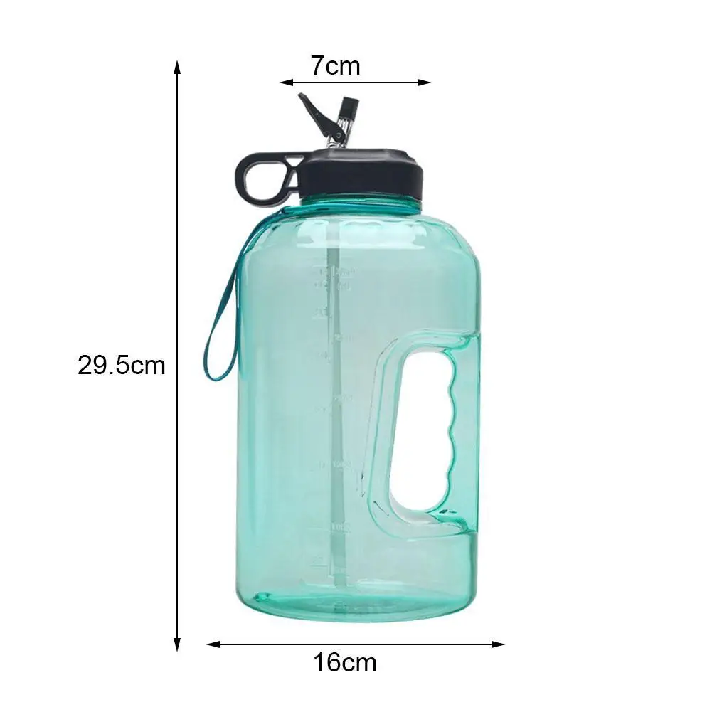 

1 Gallon Water Bottle With Straw Time Marker 3.78L 2.2L 1.3L BPA Free Plastic Large Capacity Fitness Sport Water Jugs