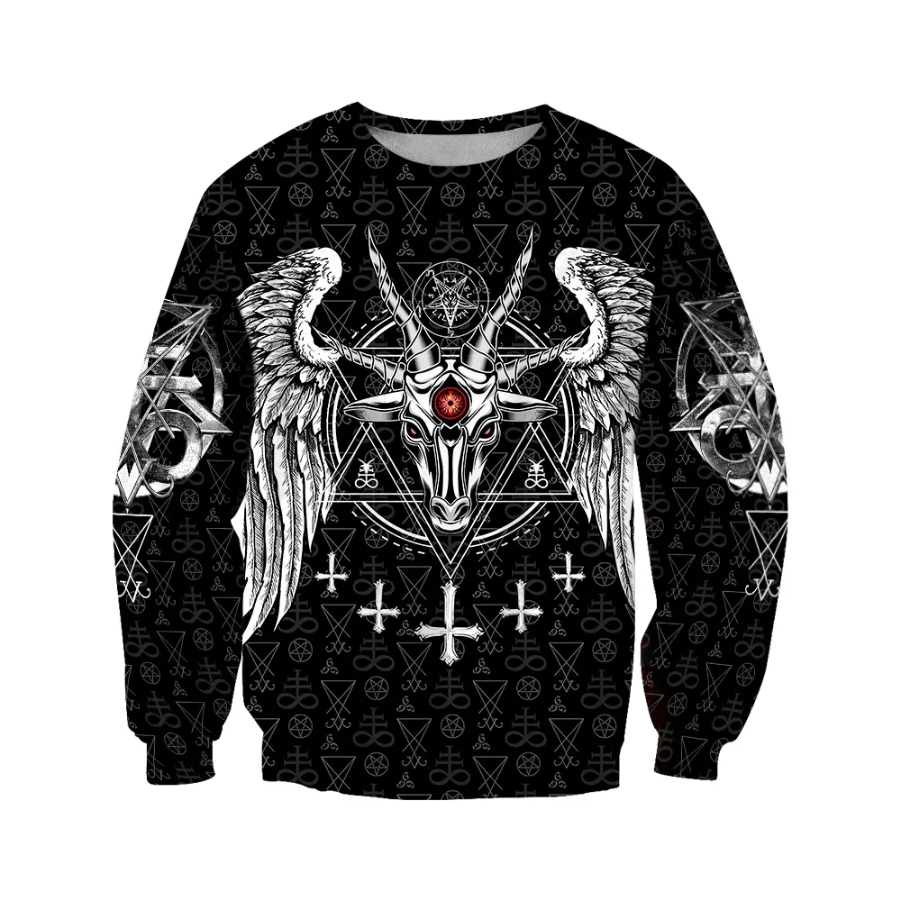 

Fashion Mens hoodies Satanic Devil 3D Printed Hoodie Harajuku Streetwear Unisex Casual Jacket Tracksuit DW0142 Drop shipping