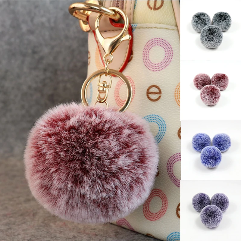 

DIY Colorful 7/8cm DIY Luxury Fur PomPom Natural Fox Hairball Hat Ball Pom Pom Handmade Large Hair Ball Hat With rubber band