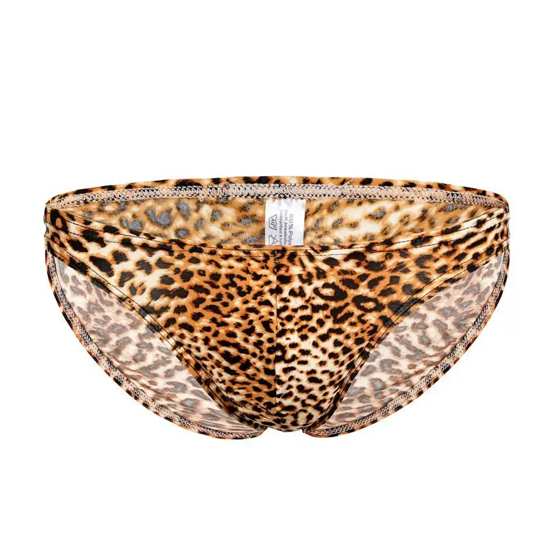 

Men's Briefs Sexy Low Rise Soft Leopard Print Underwear Men's Hot Hips Underpants Sexy Undies Men U Convex Pouch Brief