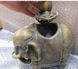 Статуэтка-курильница в виде слона медная бронзовая ручная работа резной |