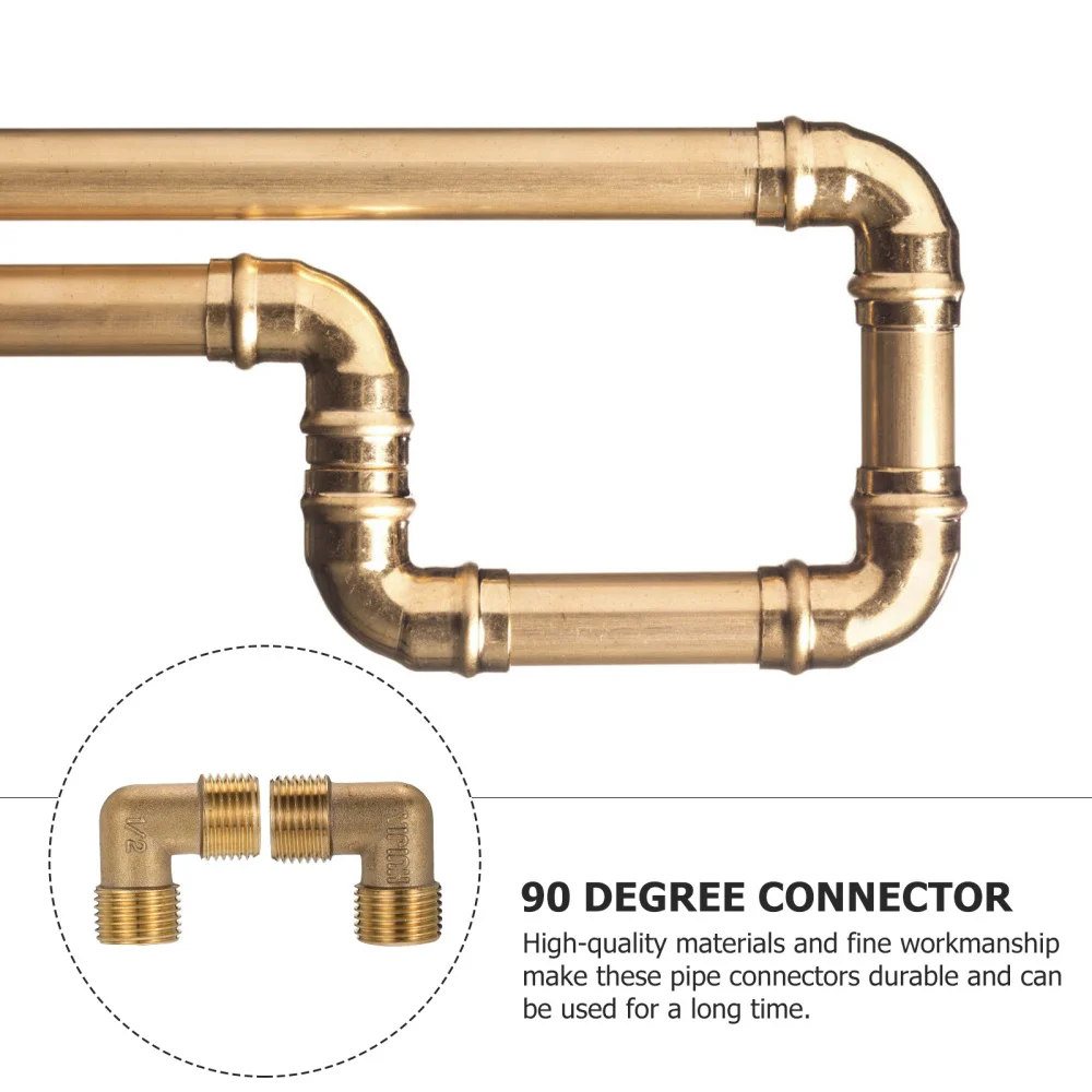 

1 Set 2Pcs Thickened 90 Degree Water Pipe Connectors Fittings (Golden)