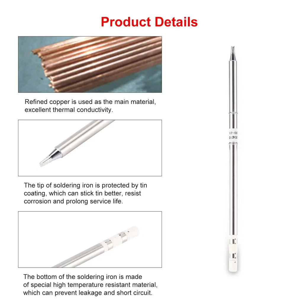 

Электронный наконечник паяльника T12, T12-D24 высококачественные сварочные инструменты, наконечник паяльника T12 для паяльной станции с быстрым ...