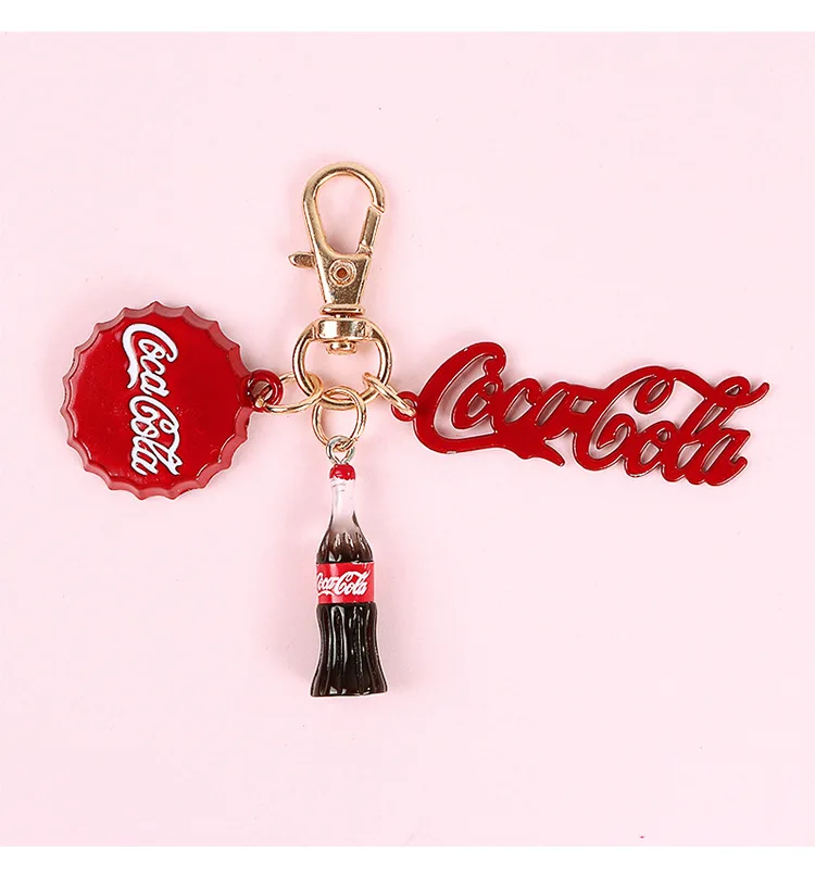 New Cute Cartoon Coke Bottle Key Chain Creative Bag Pendant Student Backpack Accessories | Chains
