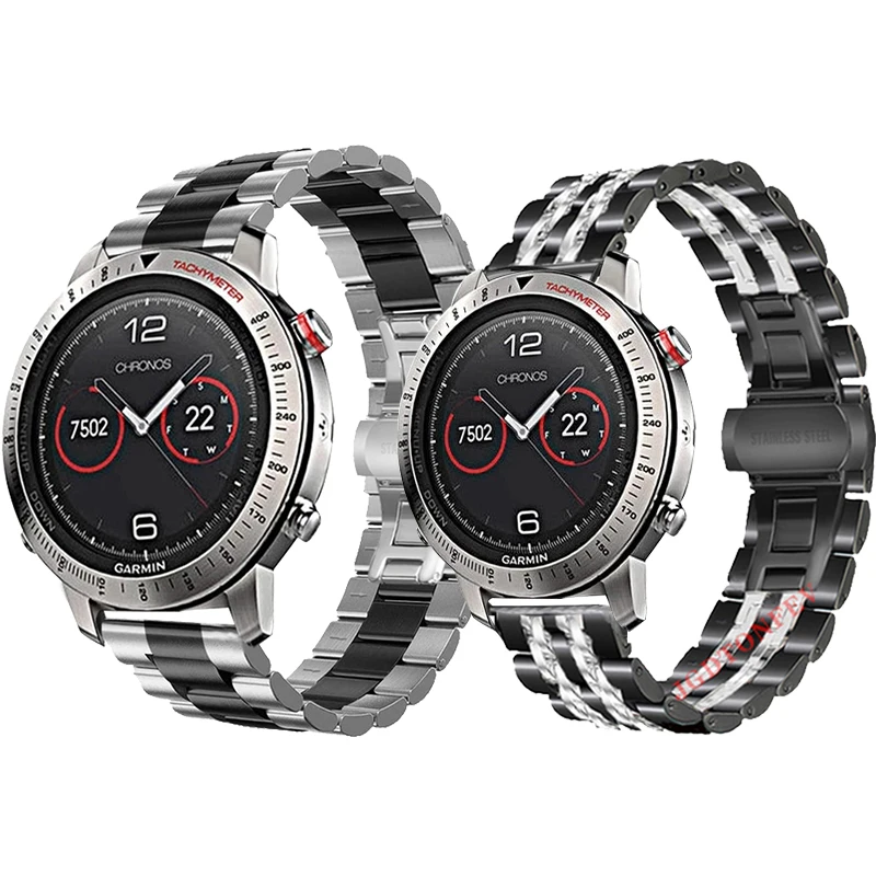 Ремешок из нержавеющей стали для наручных часов Garmin Active vivoactive 4 металлический