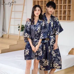 Халат для пар, Женскаямужская модель, халаты для вечерние, одежда для сна, ночная рубашка для влюбленных, Мужская Ночная рубашка