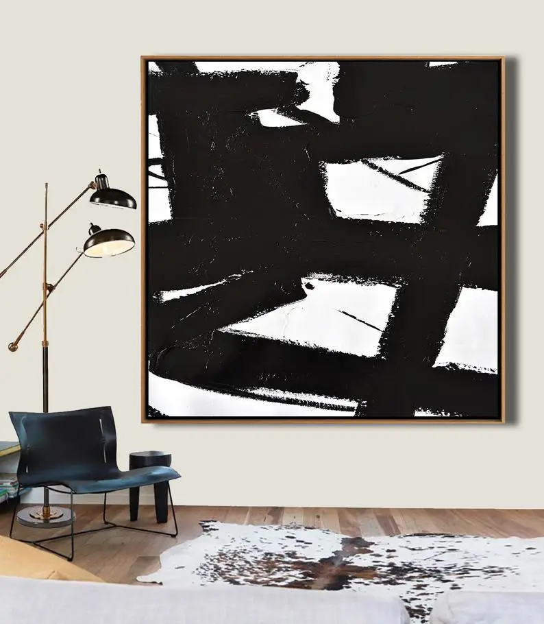 

Oversize Abstract Painting On Canvas Large Canvas Art Minimalist Painting Modern Art Black And White Minimal Art Home Decor