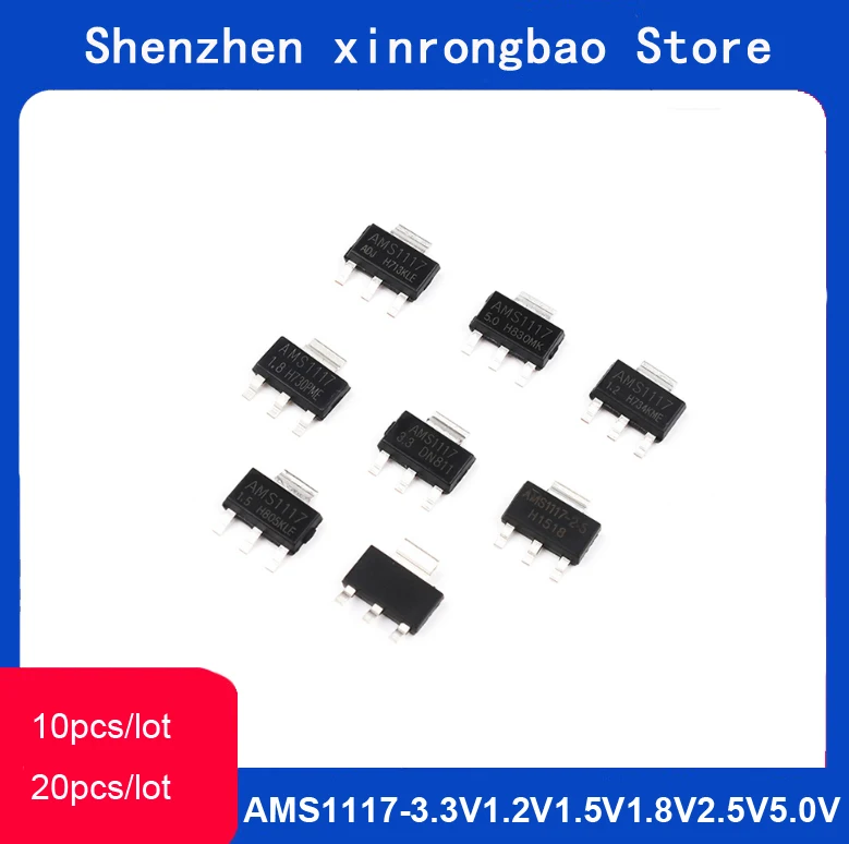 Регулятор напряжения LM1117 10-20 шт. IC REG LIN AMS1117 1 2 V 5 8 3 5V ADJ SOT223 1117 | Электронные