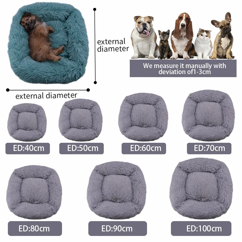 Кровать для домашних питомцев очень мягкая квадратная пушистая домашняя кошек