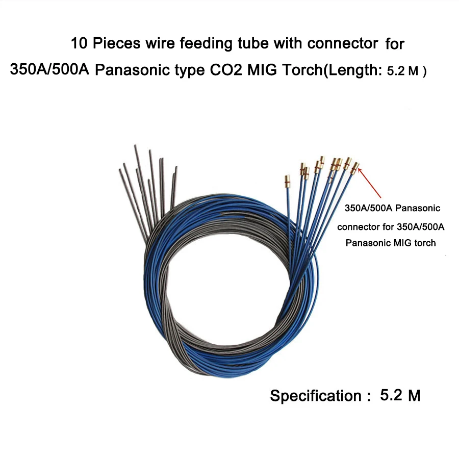 Трубка для подачи проволоки с коннектором 10 шт. ффонарь типа Panasonic CO2 MIG 350A/500A
