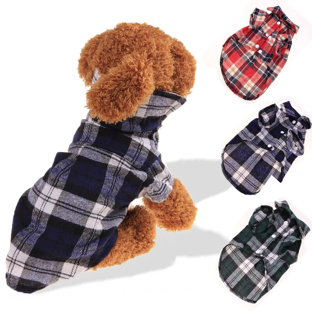 

Summer Pet Short Sleeve Clothes Fashion Small Dog Plaid Shirts Breathable Puppy Clothing Comfortable Pets Product Dog Vest