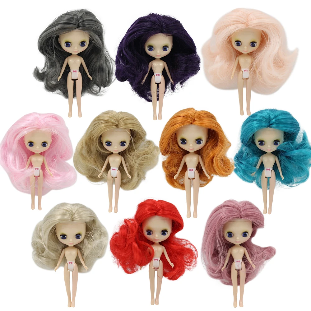 10 см DIY Обнаженная милая кукла красочные длинные волосы Pullip blyth мини кукла|mini doll|cute dollblythe mini |