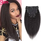 Наращивание волос на всю голову, курчавые прямые волосы на заколке, черные человеческие волосы для наращивания, 120 г, длинные волосы Yaki, прямые человеческие волосы на заколке
