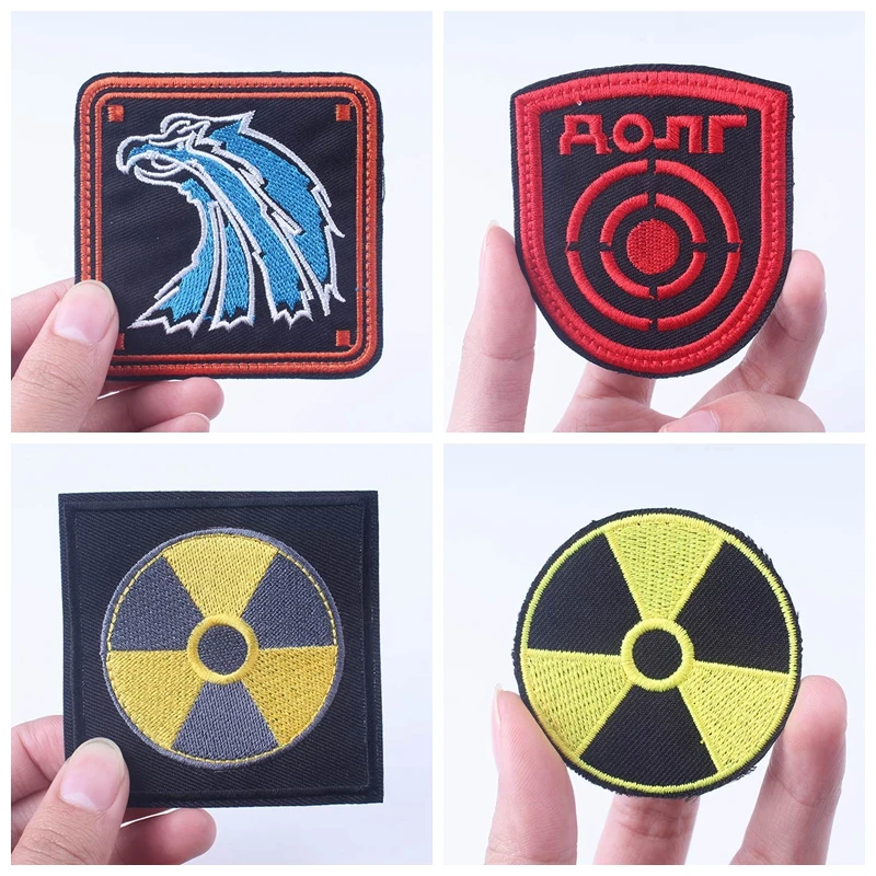 

Nuclear Power Plant Radiation STALKER Factions Mercenaries Loners Atomic Power Badges Patches Chernobyl Stripes