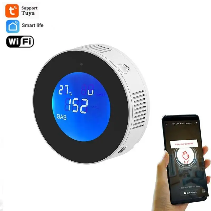 

Детектор Утечки Газа Tuya, Wi-Fi, с ЖК-дисплеем