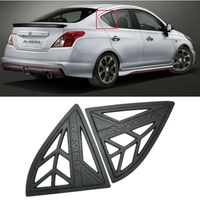 1 pair exterior rear car side window louvers vent cover for nissan almera trim decoration abs accessories