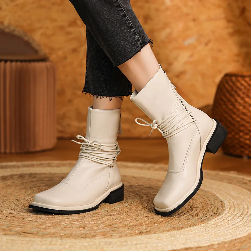 

IPPEUM Women Ankle Boots Black Boots Female Women Shoes New Design Boots