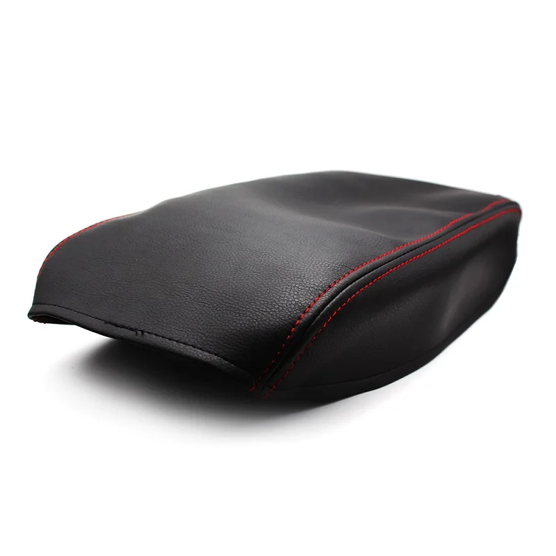 black with red line Автомобиль Центральной Консоли крышка коробки подлокотника черный/черной кожи с красной строчкой для Toyota Camry 2006 2007 2008 2009 2010 2011 - Название цвета: black with red line