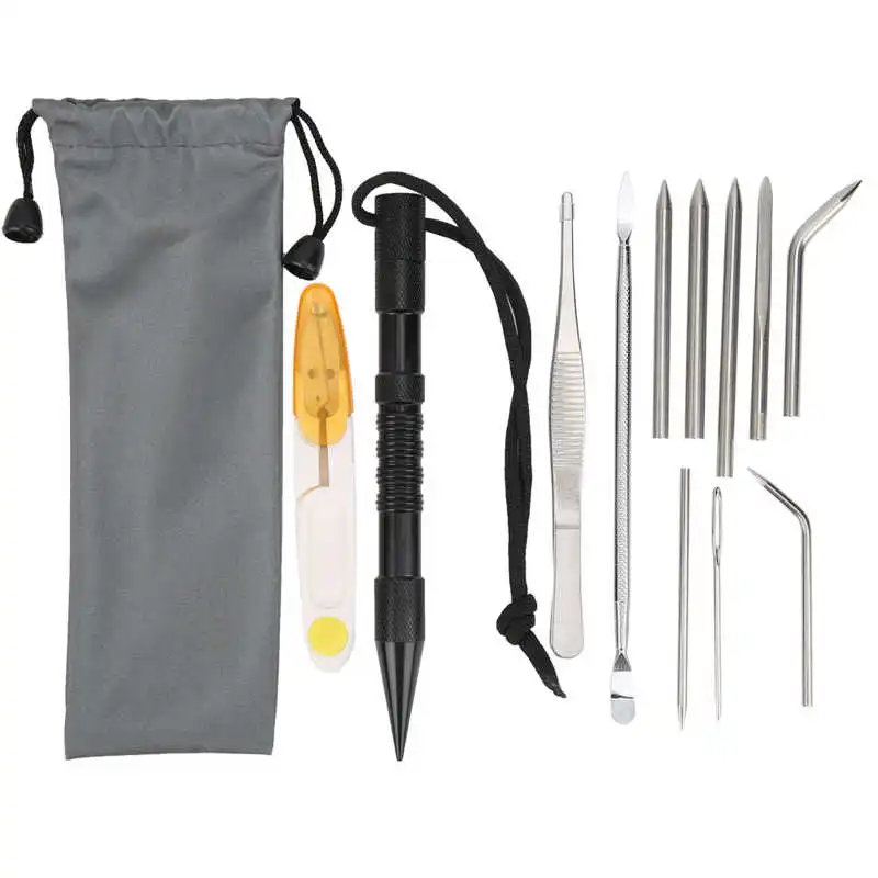 12Pcs/Set Paracord Needles Knitting Tool Aluminium Parachute Cord Stitching Set Bracelets DIY Kit | Спорт и развлечения