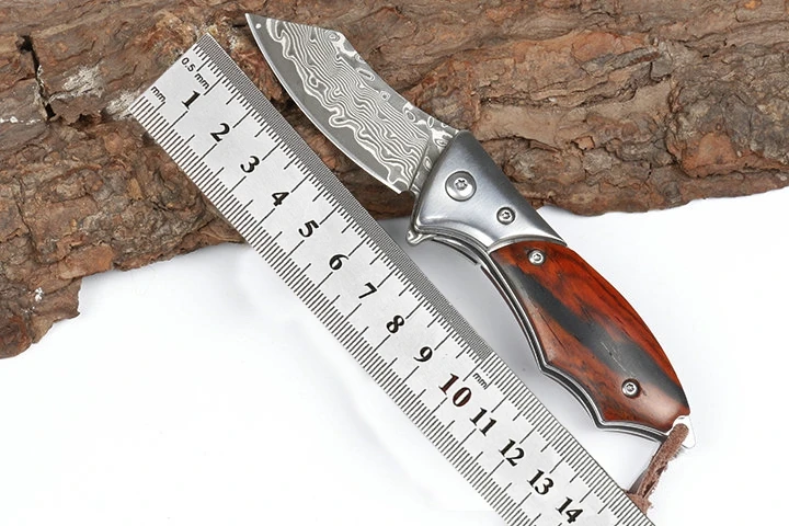 

High Quality Portable Folding Knife Damascus Blade Outdoor Knife Camping Hunting Knife Wilderness Survival Knife EDC Tool