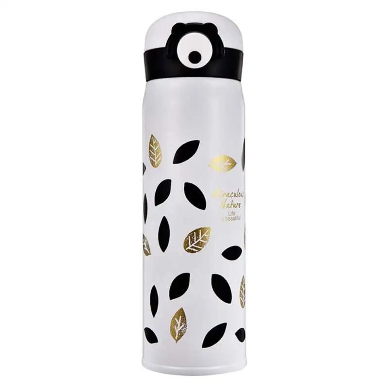 White Leaves 500ml Новинка года. Двухслойная вакуумная колба из нержавеющей стали. Спортивная портативная Вакуумная чашка с жемчужным узором. Вакуумная чашка большой емкости - Цвет: White Leaves 500ml