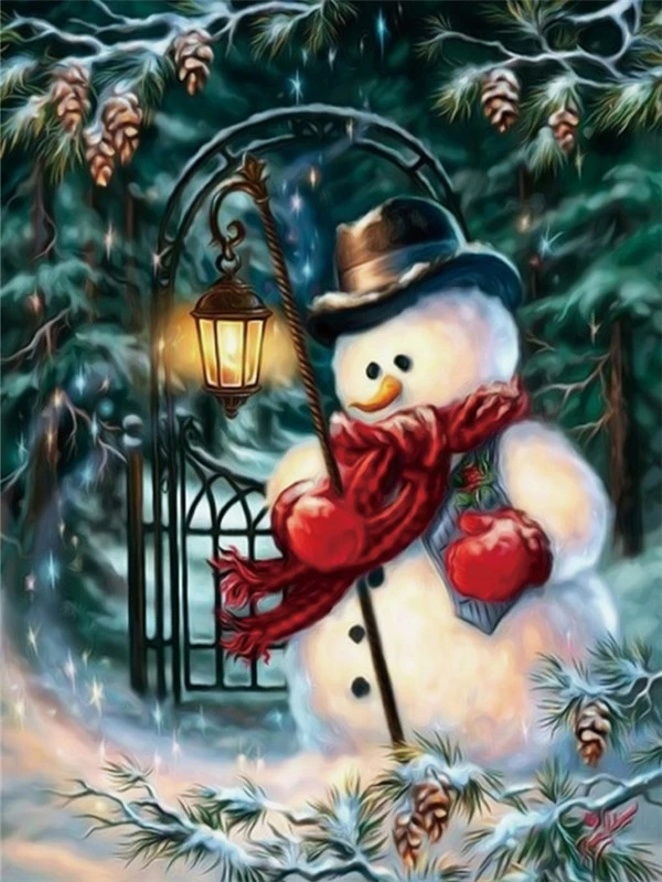 7842 AZQSD 5D DIY Diamond Painting Snowman Full Kit Square Drilling Picture Of Rhinestones Cartoon Diamond Embroidery Home Decortion - Цвет: 7842