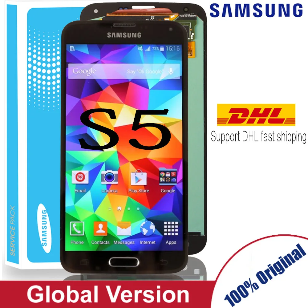 Сменный сенсорный ЖК экран для samsung Galaxy S5 G900F G900H|Экраны мобильных телефонов| |