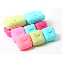 1pcs portable soap dishes soap container bathroom acc travel home plastic soap box with cover smallbig sizes candy color