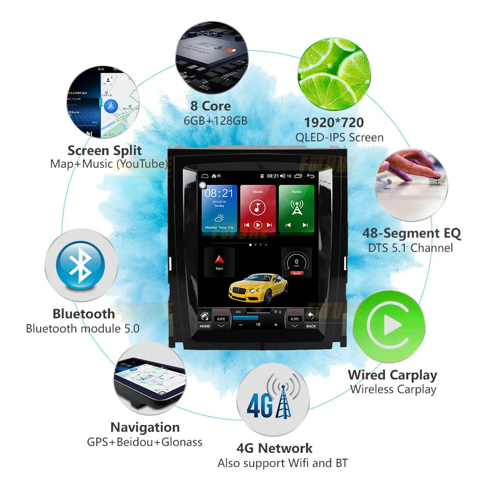 128g android11 5g qled touch screen car radio for cadillac escalade sls 2007 auto multimedia dvd player navigation gps headunit free global shipping