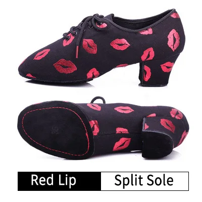 RED LIP PRINT Новые женские Бальные Танцевальные Туфли BD с принтом губ, Обучающие туфли на каблуках для женщин, танцевальные туфли для латинских танцев сальсы, спилок - Цвет: RED LIP PRINT
