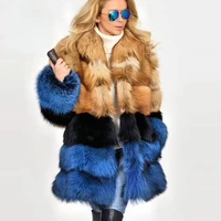 fashion natural real fox fur coat with fur collor female genuine leather overcoat winter warm real fur coats for women