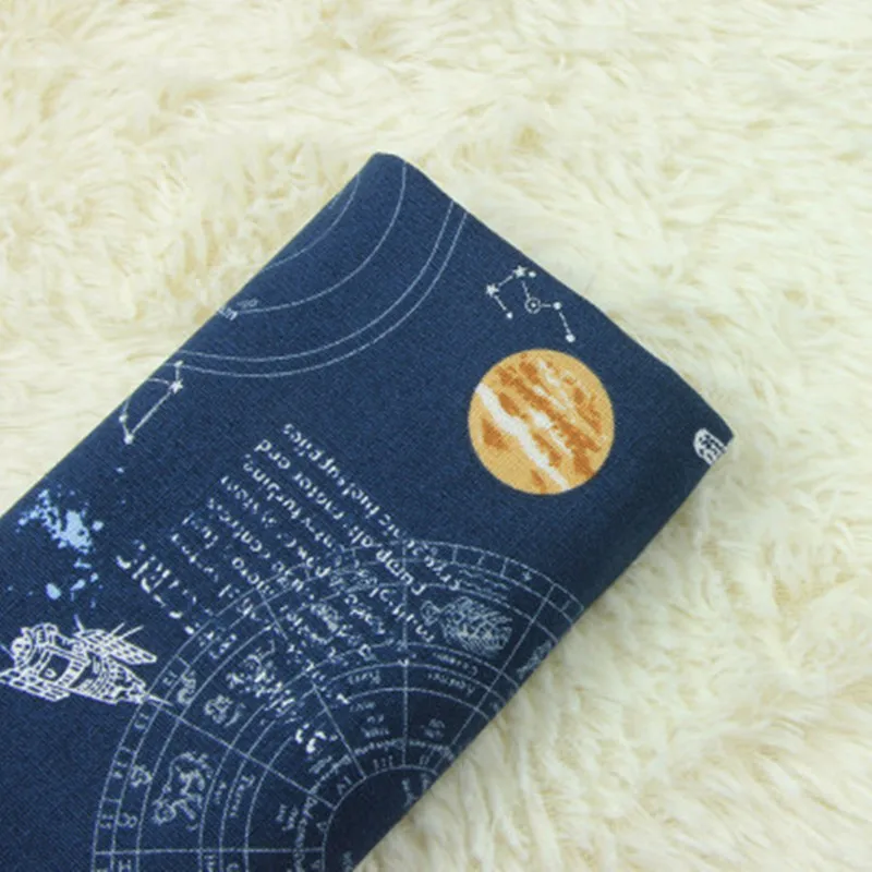 Половина двор ретро ткань из хлопка и льна в японском принтом звездного неба