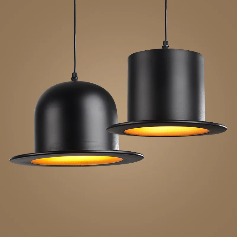 Modern aluminum England Hat Pendant light Black Art Cap Industrial Lamp hanging lamps Coffeeshop Bar Bedroom Luminaire Fixtures