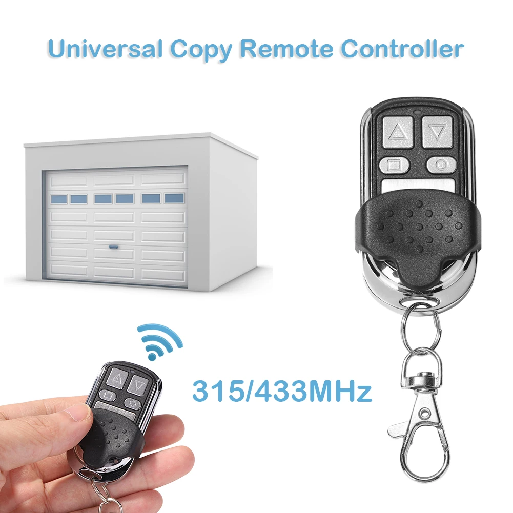 

433 МГц Универсальный умный пульт дистанционного управления для копирования дверей гаража с 4 кнопками