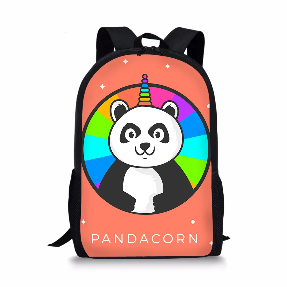 Children's Backpack Panda Unicorn Pattern Students School Bags Cartoon Animal Print Teenagers Book-Bag Mochila Travel Bag