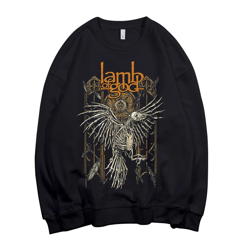 

8 designs Lamb Of God Skull Bone Bird Pollover Sweatshirt Rock hoodie punk sudadera streetwear fleece Outerwear heavy metal