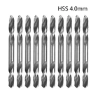 2020 Новый 10 шт 4 мм HSS двухсторонний спиральный крученый набор сверл