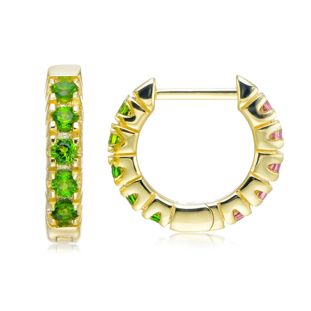 

Chrome diopside and Multi Tourmaline Rhodium Over Sterling Silver Earrings ear cuff ear cuff blue korean jewelry women