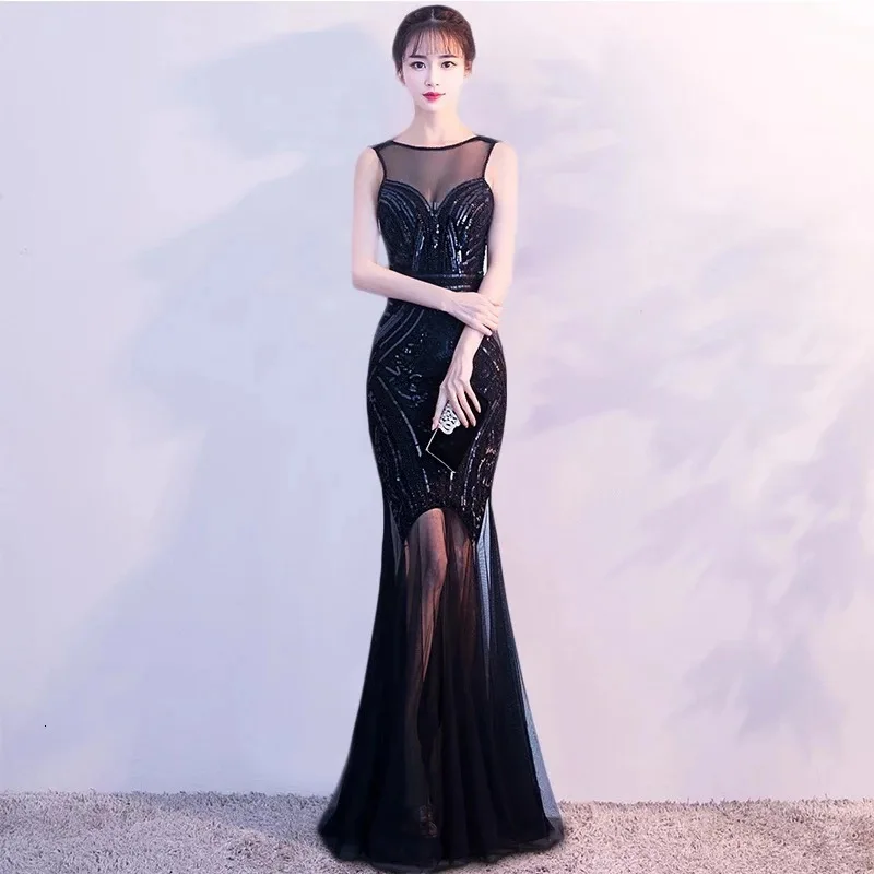 

Роскошное Черное вечернее платье с бусинами для особых случаев; Длинные вечерние платья; Robe De Soiree