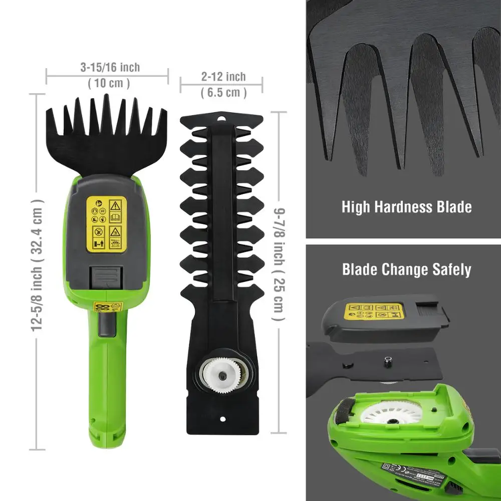 WORKPRO 2 в 1 Электрический триммер 7 V литий ионный аккумуляторный для живых