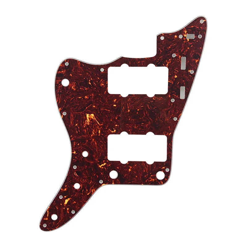 

Pleroo Custom Guitar pickgaurd - For US Left Hand Jazzmaster style Guitar pickguard Replacement,Brown Tortosie