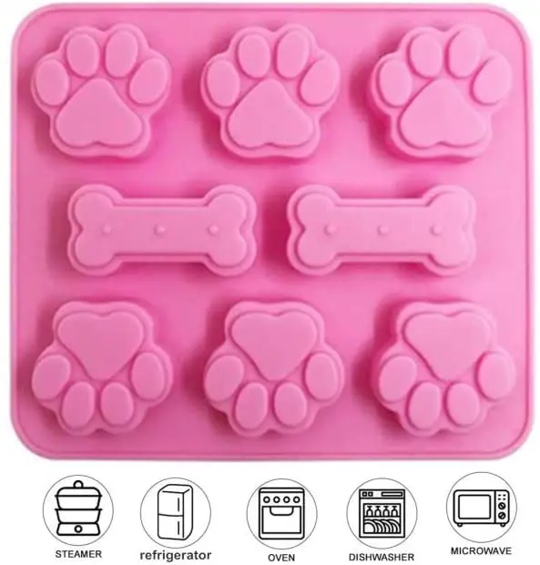 

Unibird Silicone Puppy Treat Molds Dog Paw and Bone Baking Mould for Chocolate Candy Jelly Cube