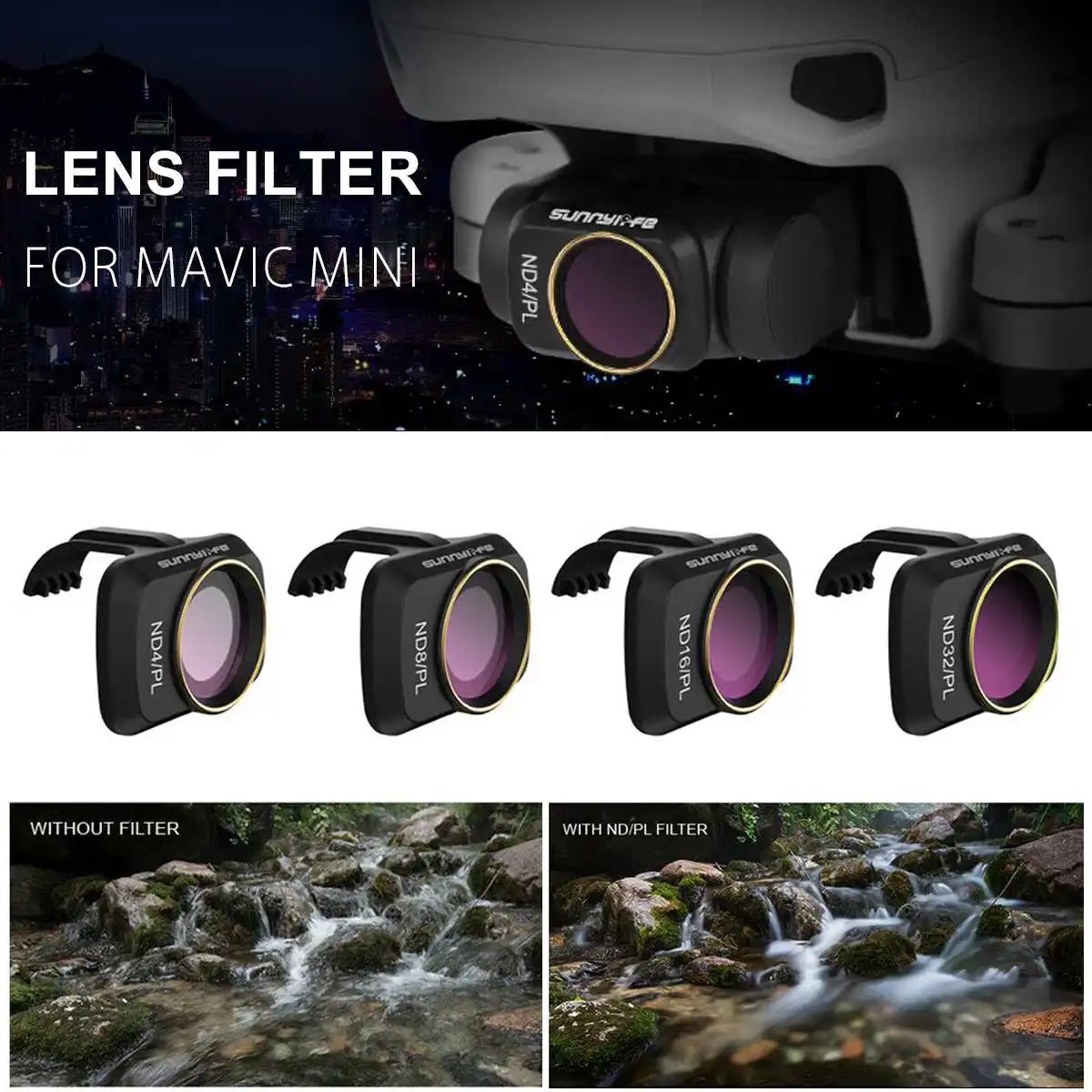 Профессиональный фильтр ND4/PL ND8/PL ND16/PL ND32/PL для MAVIC Mini аксессуары фильтров