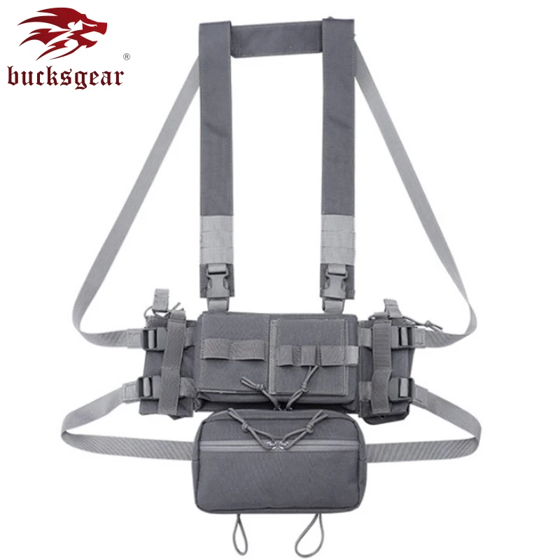 

Outdoor Utility Pouches Adjustable MOLLE Military Chest Rig Vest Tactical AK Chest Rig Magazine Pouches Vest For Outdoor Hunting