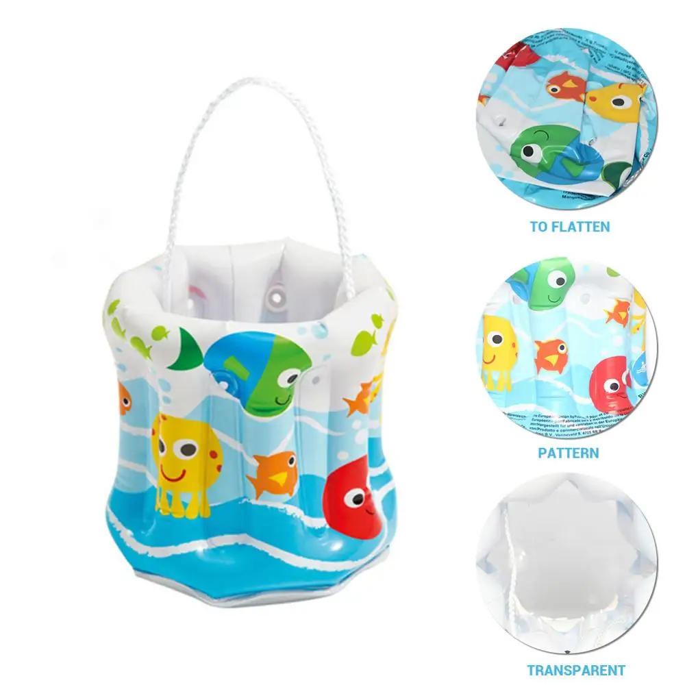 

20cm Creative Beach Bucket Toy Children Kids PVC Beach Bucket Toy Children Inflatable Beach Bucket Toy Outdoor Play Sand Tools