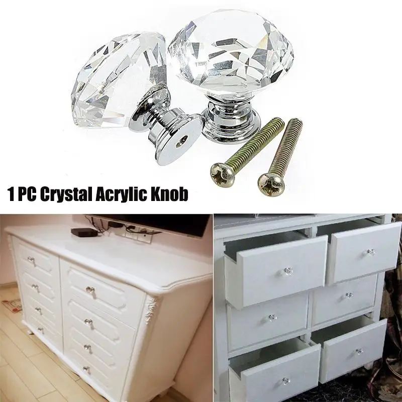 Портативные 8 шт 30 мм алмазные Хрустальные стеклянные легированные дверные ящики